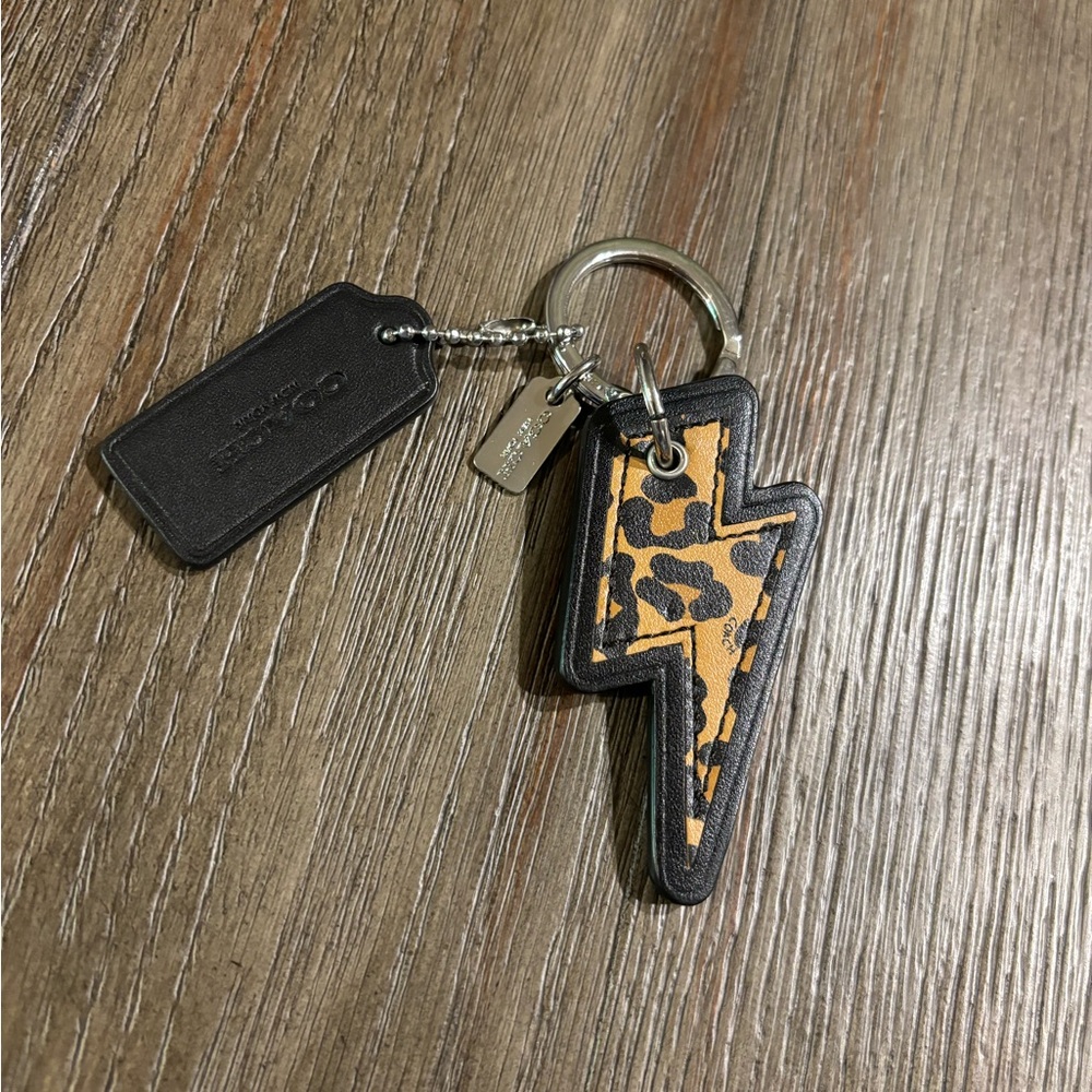 Coach leopard lightning bolt keychain/charm! ✨🖤⚡️